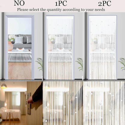Fadenvorhang Insektenschutz Weiß Perlenstreif 100x200cm