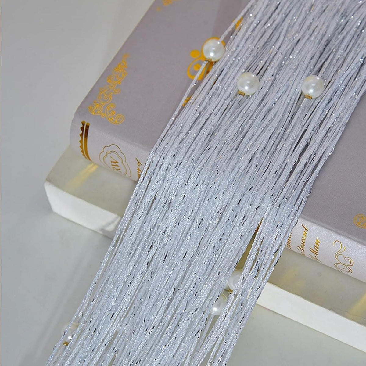 Fadenvorhang Insektenschutz Weiß Perlenstreif 100x200cm