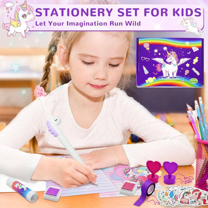 Einhorn Schreibwarenset Tagebuch Mädchen Geschenk 6-12 Jahre