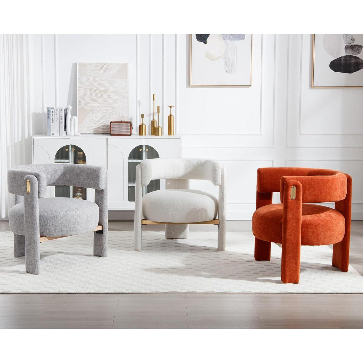 Leinen Loungesessel Grau – Bequemer Relaxsessel mit Holzrahmen