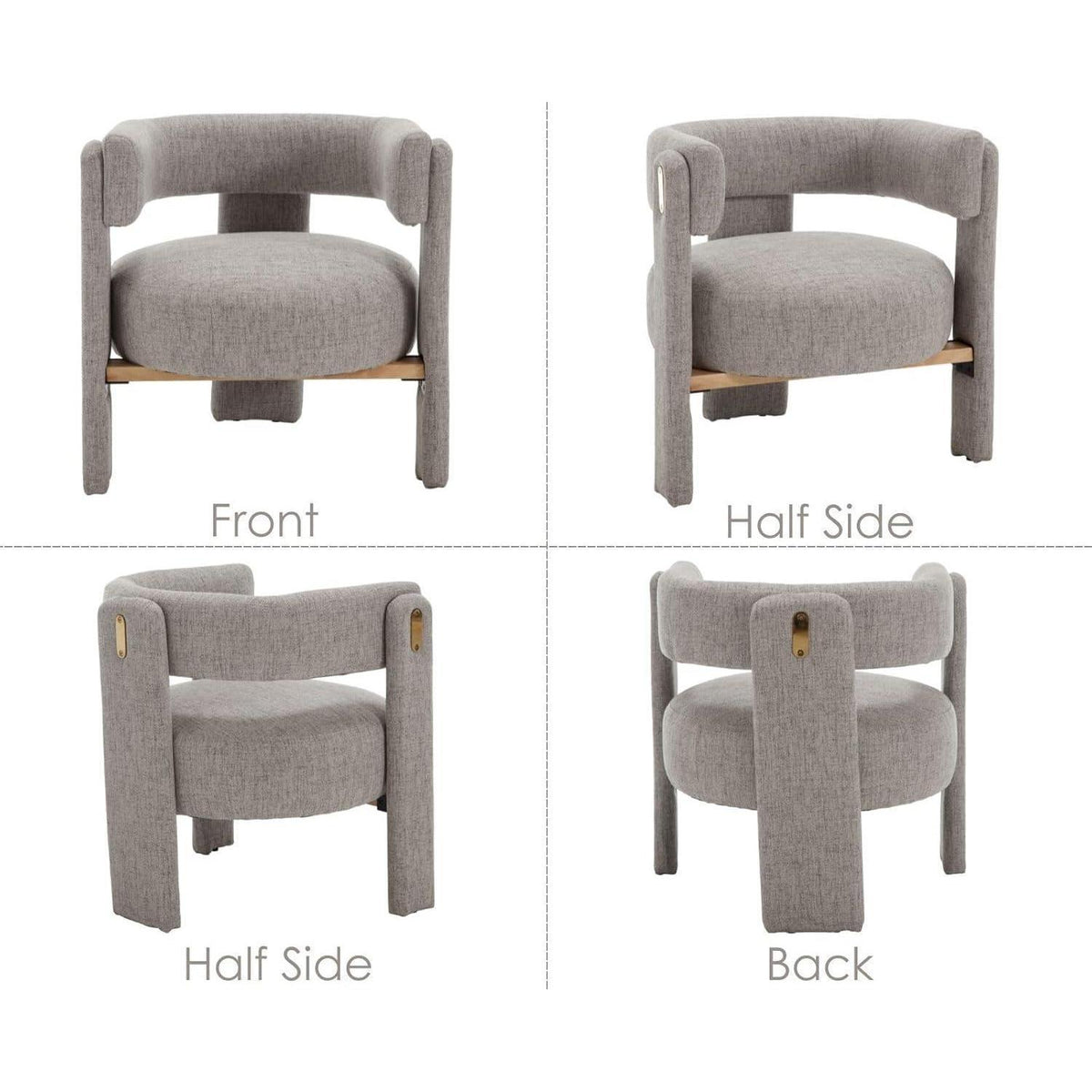 Leinen Loungesessel Grau – Bequemer Relaxsessel mit Holzrahmen