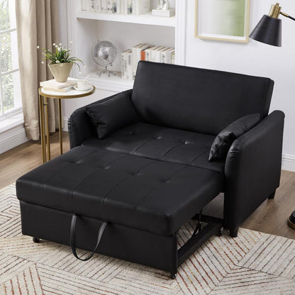 Klappsofa mit Bettkasten & Verstellbarer Rückenlehne Schwarz