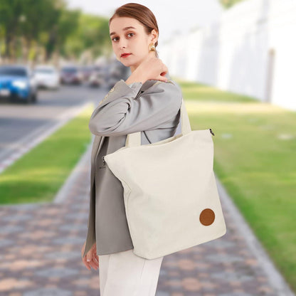 Damen Canvas Handtasche mit Leopard Muster, Groß & Multifunktional