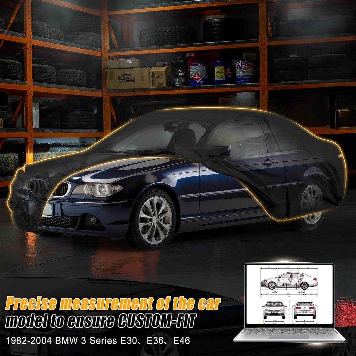 Autoabdeckung Wasserdicht BMW 3er E30 E36 E46 1982-2004