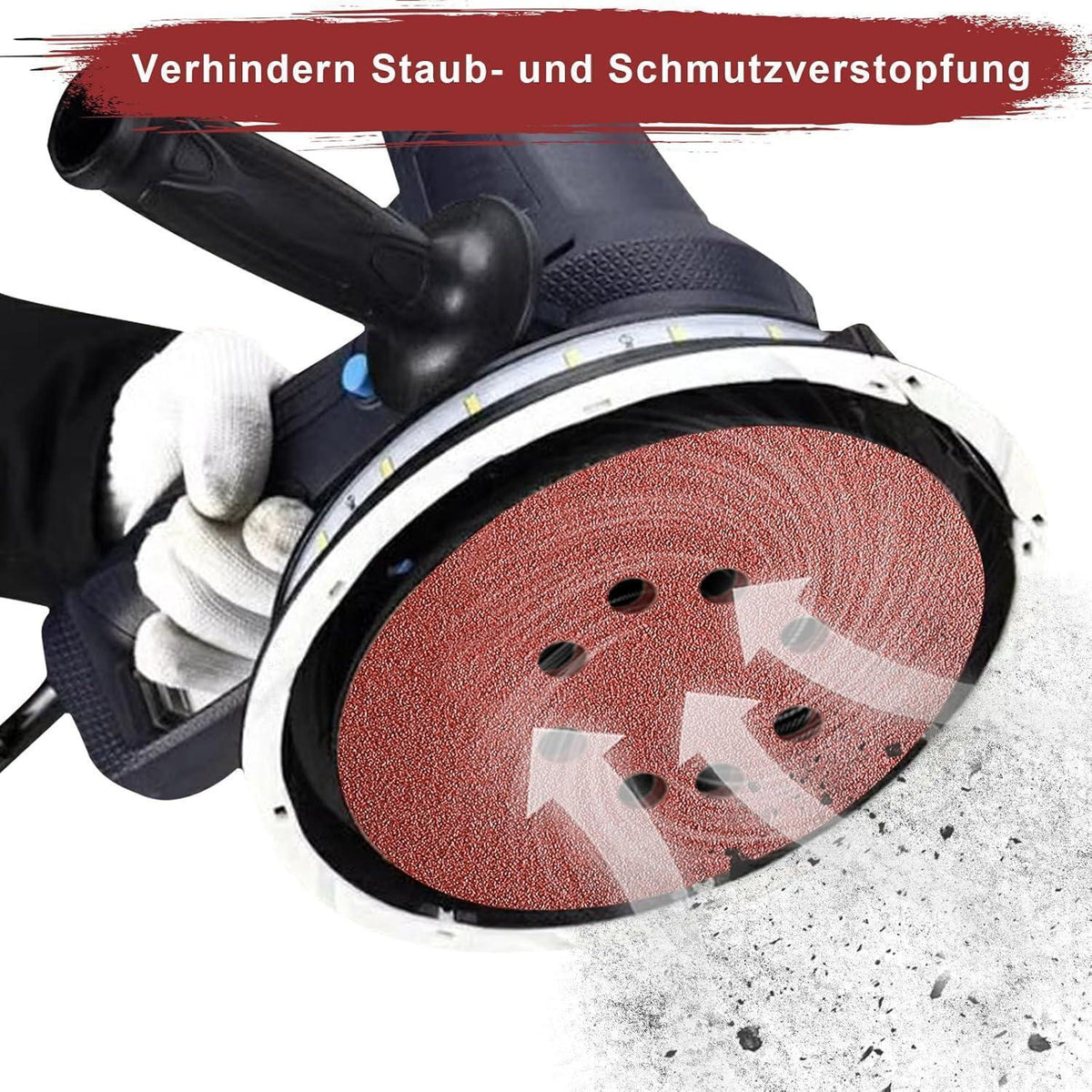 Schleifpapier 225mm Klett 8 Loch Körnung 40 (30 Stück)