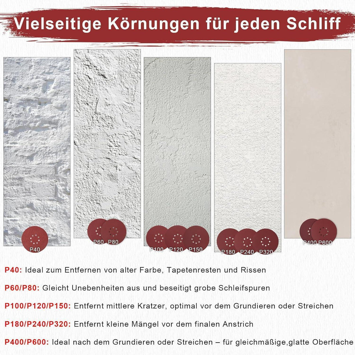 Schleifpapier 225mm Klett 8 Loch Körnung 40 (30 Stück)