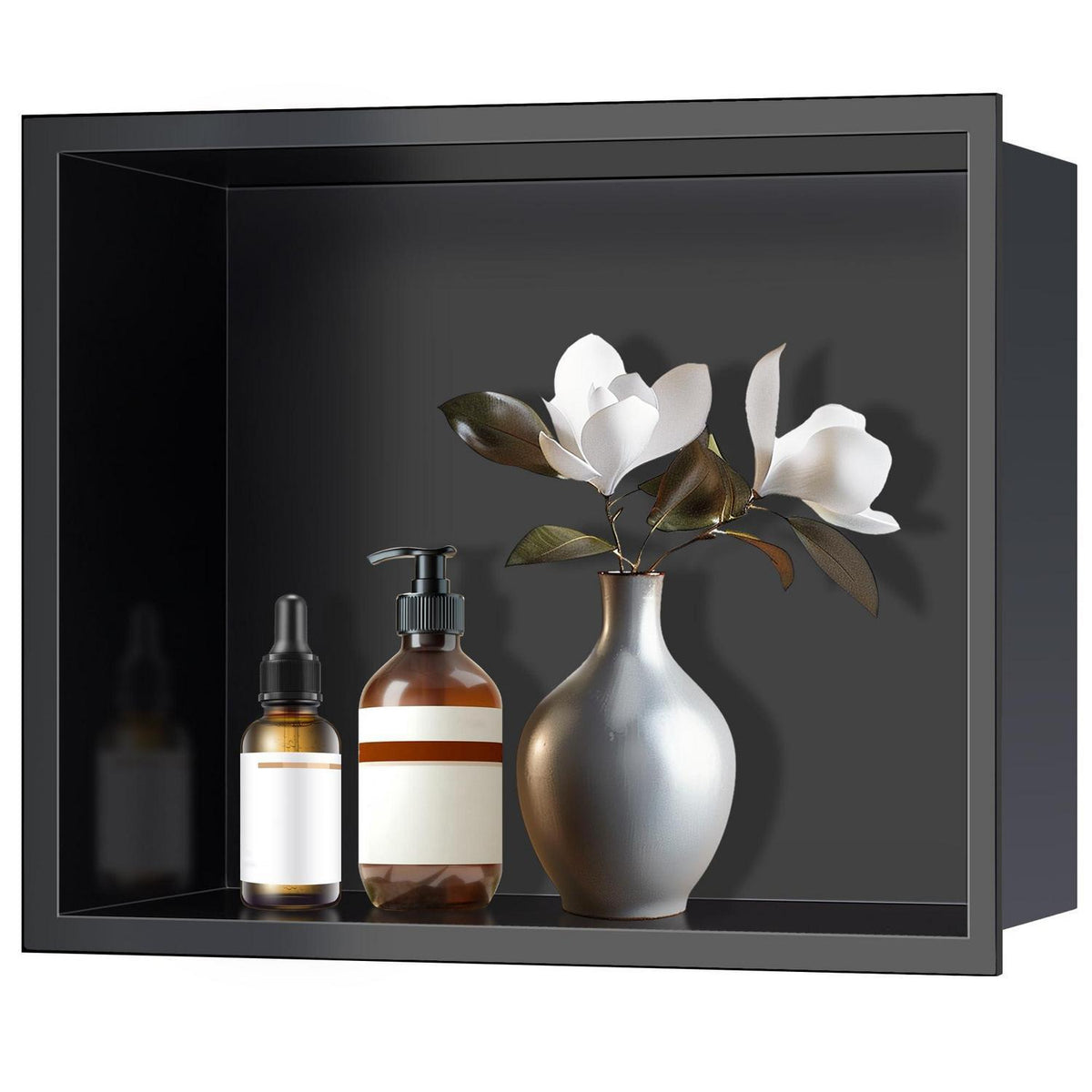 Edelstahl Duschnische Schwarz – Wandnische 45x30x10cm