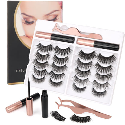 Magnetische Wimpern Set mit Eyeliner & Pinzette – 10 Paar 3D Lashes