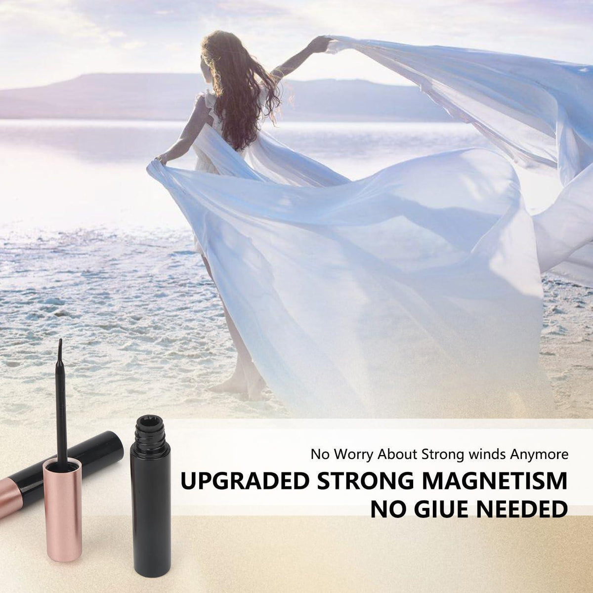 Magnetische Wimpern Set mit Eyeliner & Pinzette – 10 Paar 3D Lashes
