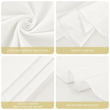 10er-Pack Elfenbein Tischdecken rund 90 Zoll Polyester