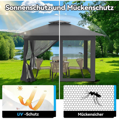 4x4 Pop-up Pavillon mit Moskitonetz & Doppeldach