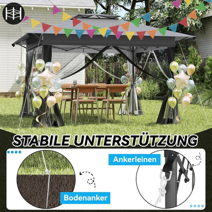 4x4 Pop-up Pavillon mit Moskitonetz & Doppeldach