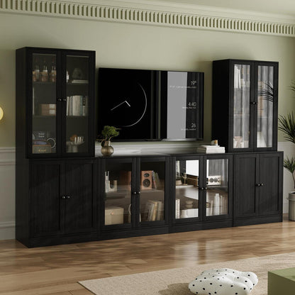 Großer TV-Schrank mit Bücherregal & Glastüren – 280cm Long