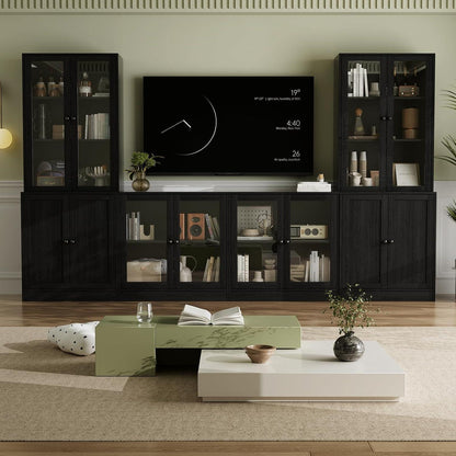 Großer TV-Schrank mit Bücherregal & Glastüren – 280cm Long