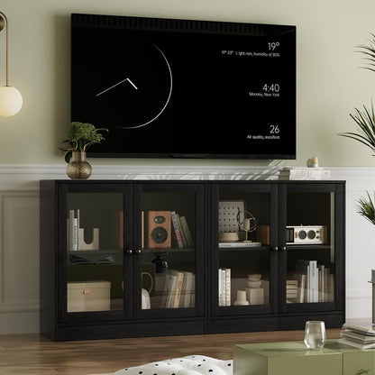 Großer TV-Schrank mit Bücherregal & Glastüren – 280cm Long