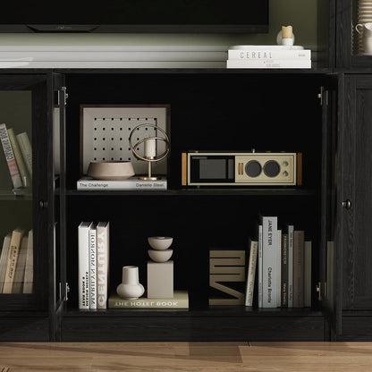 Großer TV-Schrank mit Bücherregal & Glastüren – 280cm Long