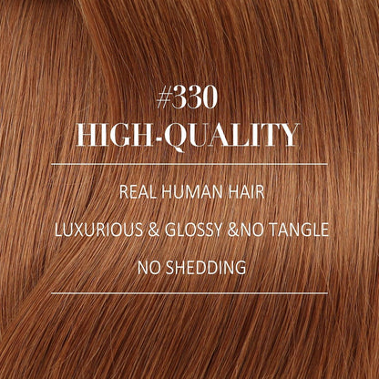 Rotbraune Echthaar Clip-in Extensions 60cm – Volumenspendend & Stylingfähig