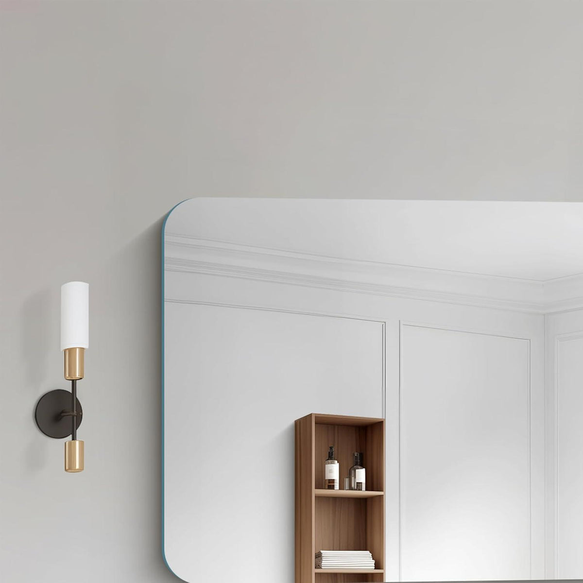Rahmenloser Wandspiegel 120x60 cm – Rechteckig mit abgerundeten Ecken