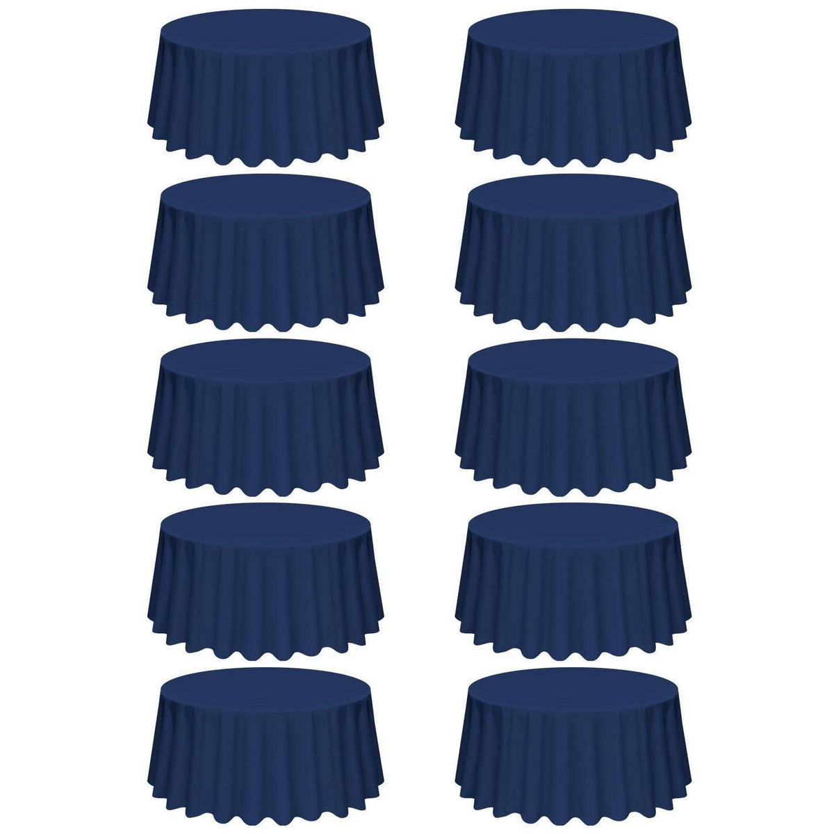 10er-Pack Navy Blau Runde Tischdecke 90 Zoll – Fleckenfest & Elegant