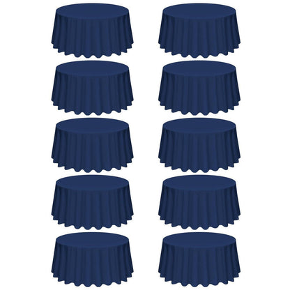 10er-Pack Navy Blau Rundtischdecke 305cm – Flecken- & Faltenresistent