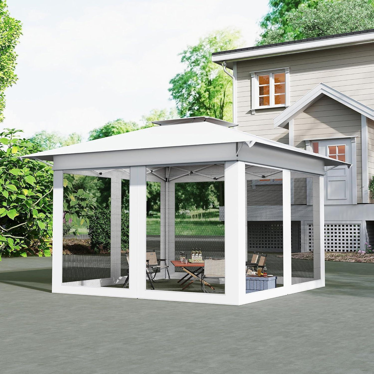 4x4 Pop-up Pavillon mit Moskitonetz & Doppeldach