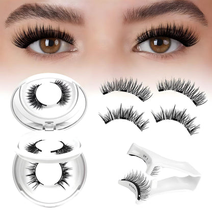 Magnetische Wimpern Set mit Spiegel – 2 Paar, Natürlicher Look