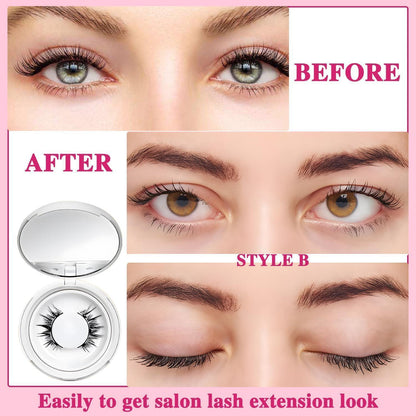 Magnetische Wimpern Set mit Spiegel – 2 Paar, Natürlicher Look