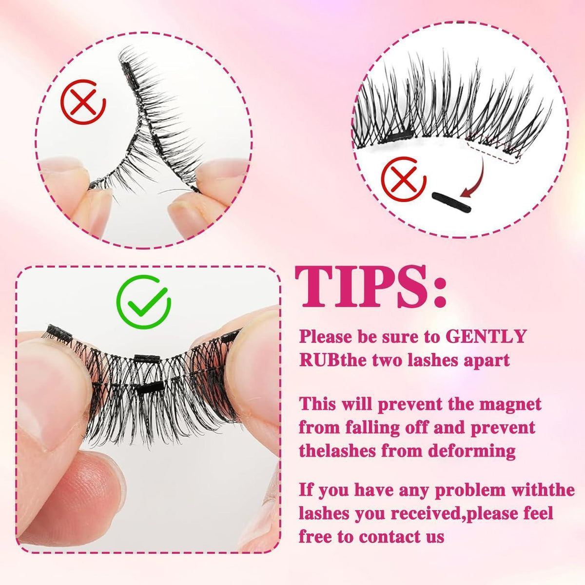 Magnetische Wimpern Set mit Spiegel – 2 Paar, Natürlicher Look