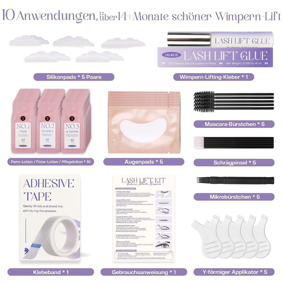 Wimpernlifting Set für dauerhafte, geschwungene Wimpern