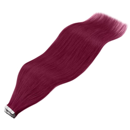 Burgundy Tape Extensions Echthaar 60cm - Remy Haarextension