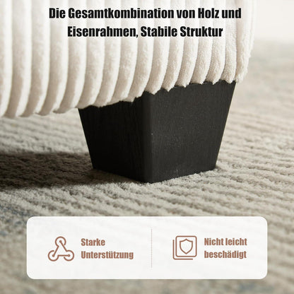 6-Sitzer Sofa 308cm Cord Stoff, Flexibel & Komfortabel (Beige)