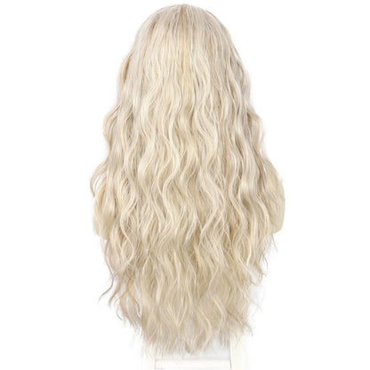 Platinblond Body Wave Stirnband Perücke – Lange, gewellte Synthetikperücke