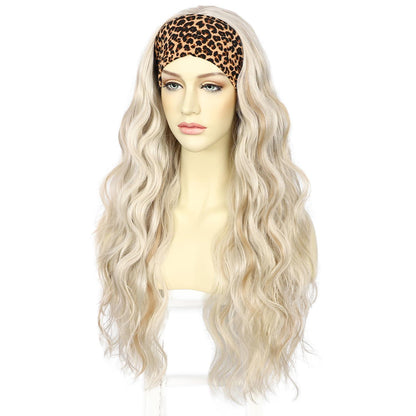 Platinblond Body Wave Stirnband Perücke – Lange, gewellte Synthetikperücke