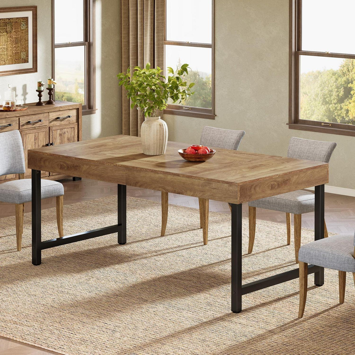 Esstisch Farmhaus 140cm – Industrieller Küchentisch für 4-6 Personen
