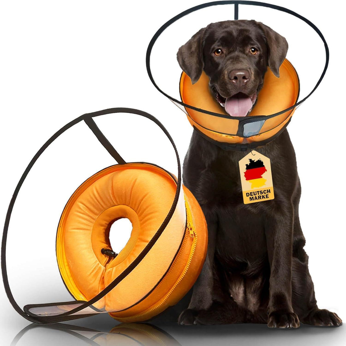 Aufblasbare Hundehalskrause 2in1 – Leckschutz & Komfort [Größe 5]