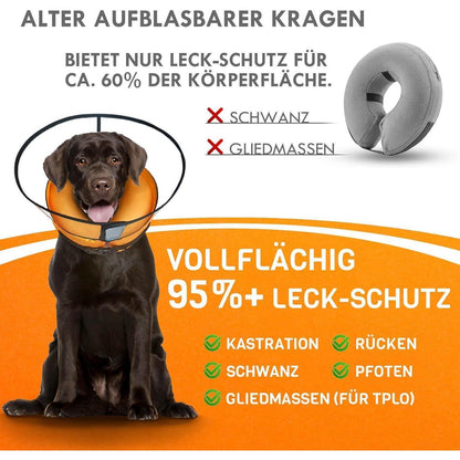 Aufblasbare Hundehalskrause 2in1 – Leckschutz & Komfort [Größe 5]