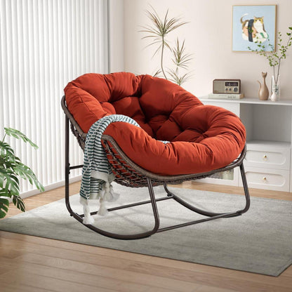 Rattan Schaukelstuhl Eiersessel für Wohnzimmer & Garten