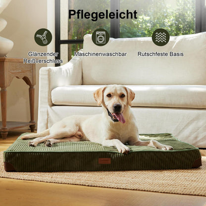 Orthopädisches Hundebett Groß – Grün, 107x76x10 cm