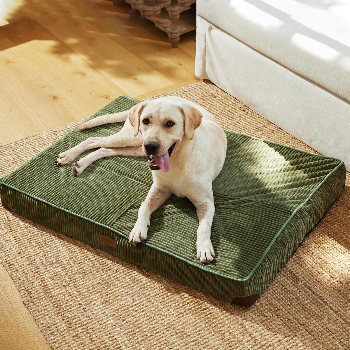 Orthopädisches Hundebett Groß – Grün, 107x76x10 cm