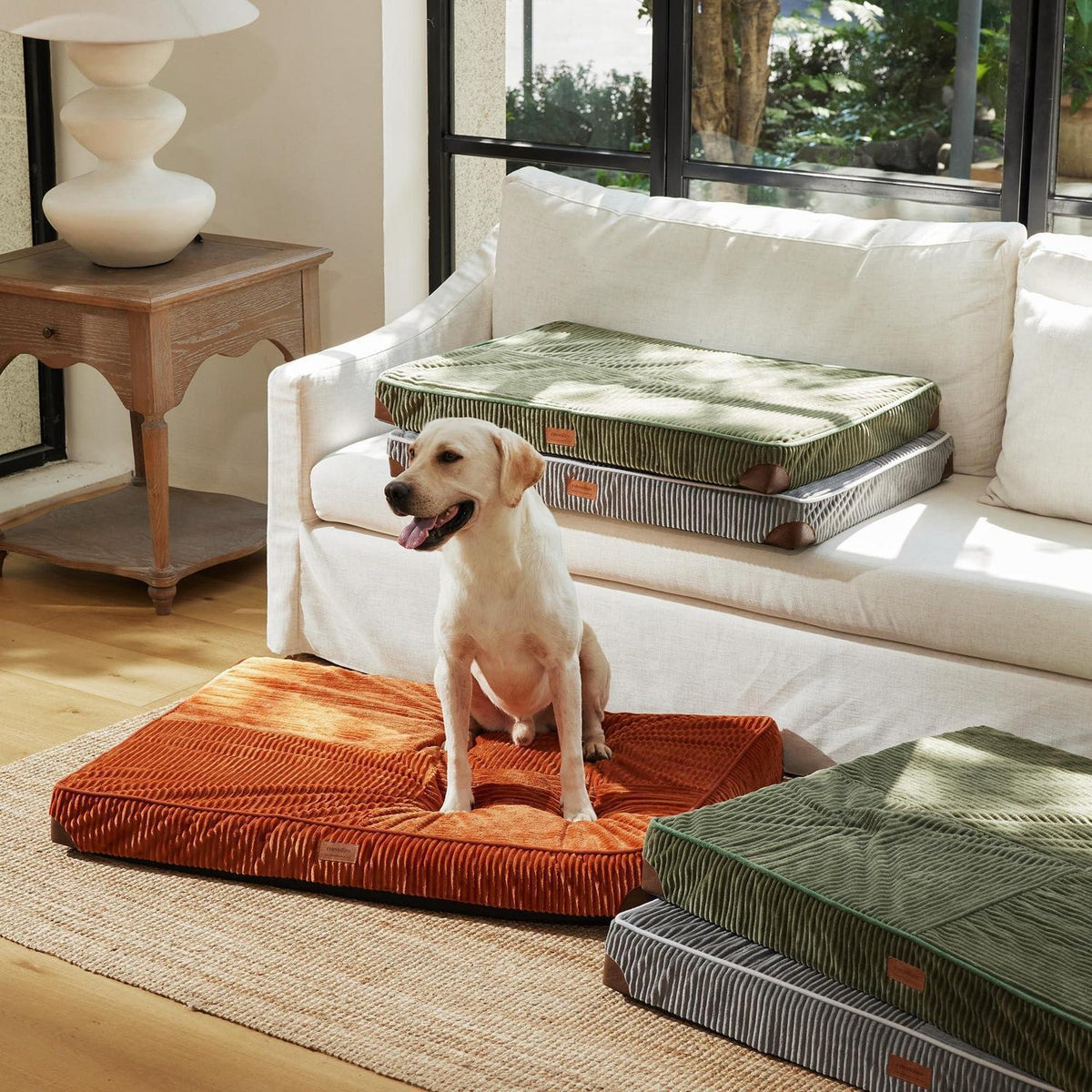 Orthopädisches Hundebett Groß – Grün, 107x76x10 cm