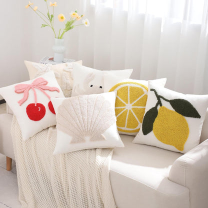 2x Kissenbezug Strand Krabbe Tufting 45x45 cm Sommerdeko