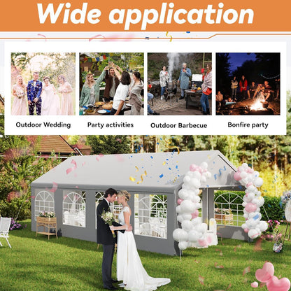 Pavillon 4x8m mit Seitenteilen & Fenster – Partyzelt für Garten & Events