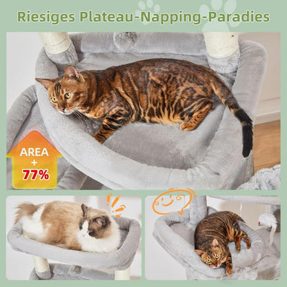 XXL Kratzbaum für Katzen – 180cm, Stabil & mit Hängematte