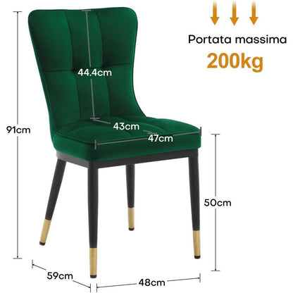 Samt Esszimmerstühle Set 2x – Bequem, Modern & Robust