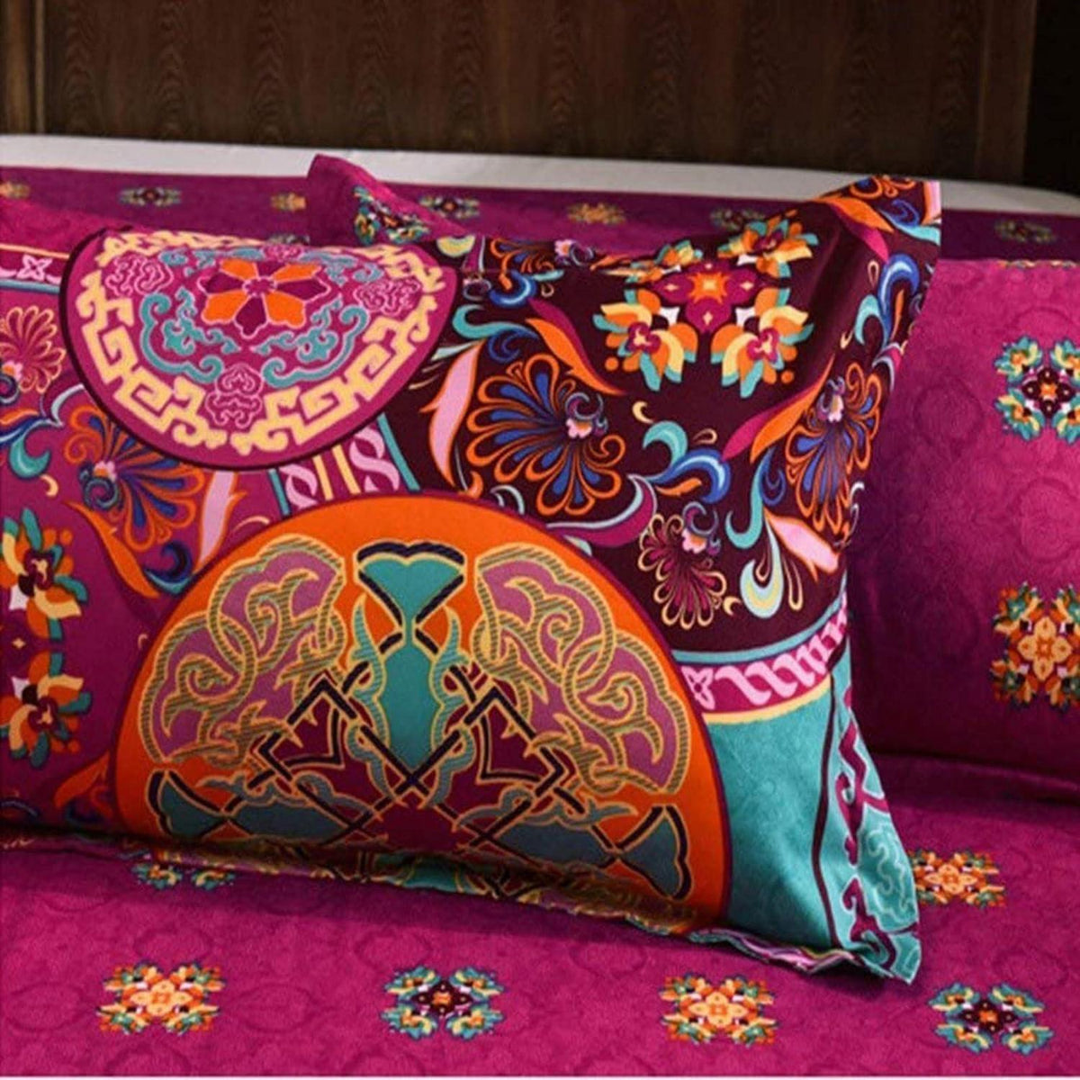 Boho Bettwäsche-Set 220x240 cm Lila mit Mandala