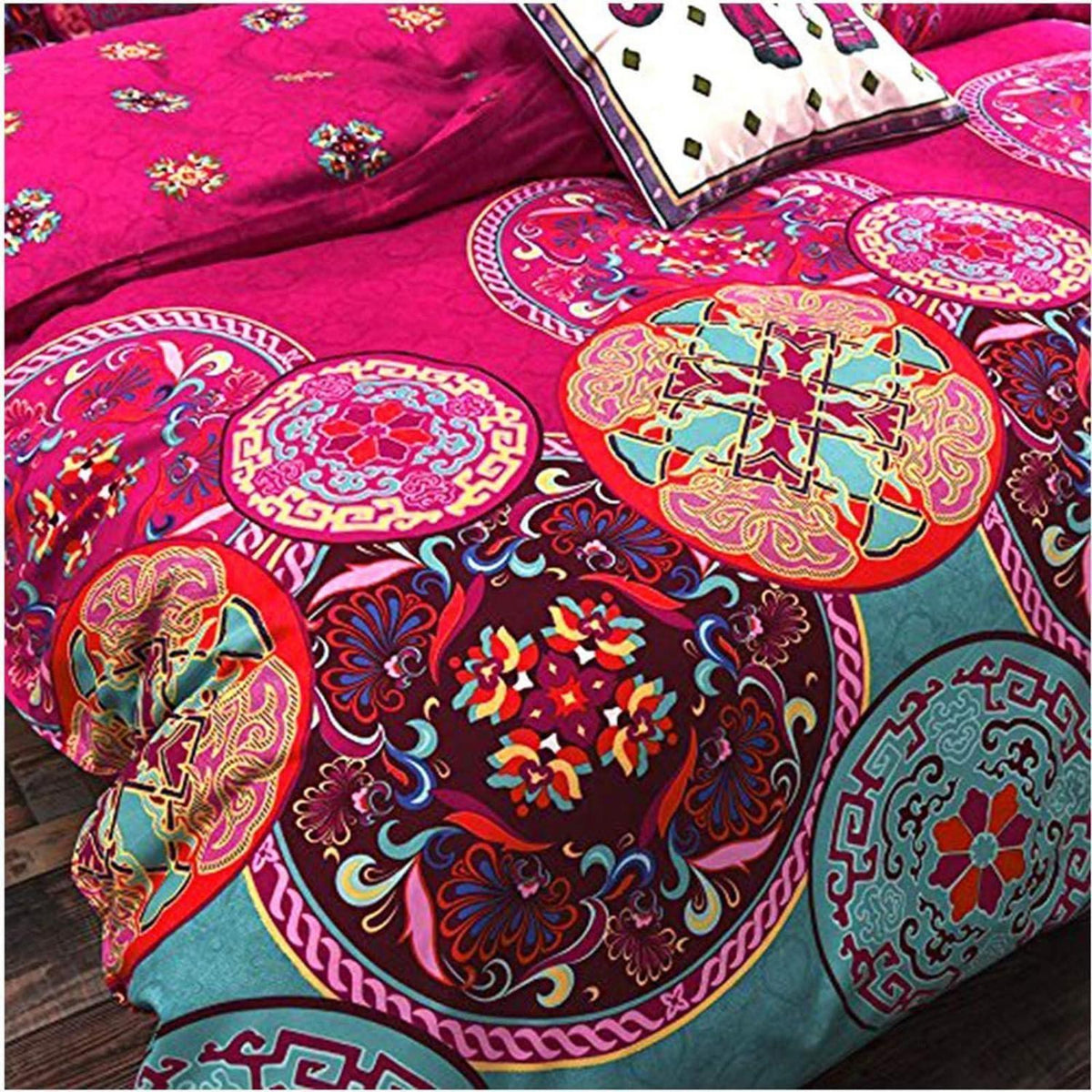 Boho Bettwäsche-Set 220x240 cm Lila mit Mandala