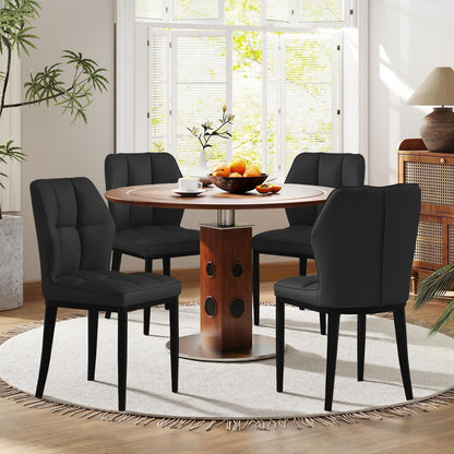 Esszimmerstühle 4er Set, Modernes mit Rautenmuster in Lederoptik