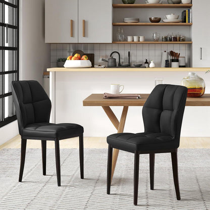 Esszimmerstühle 2er Set, Modernes mit Rautenmuster in Lederoptik