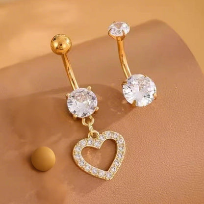 Bauchnabelpiercing Set 8 Stück Chirurgenstahl mit Zirkonia Herz Schmetterling