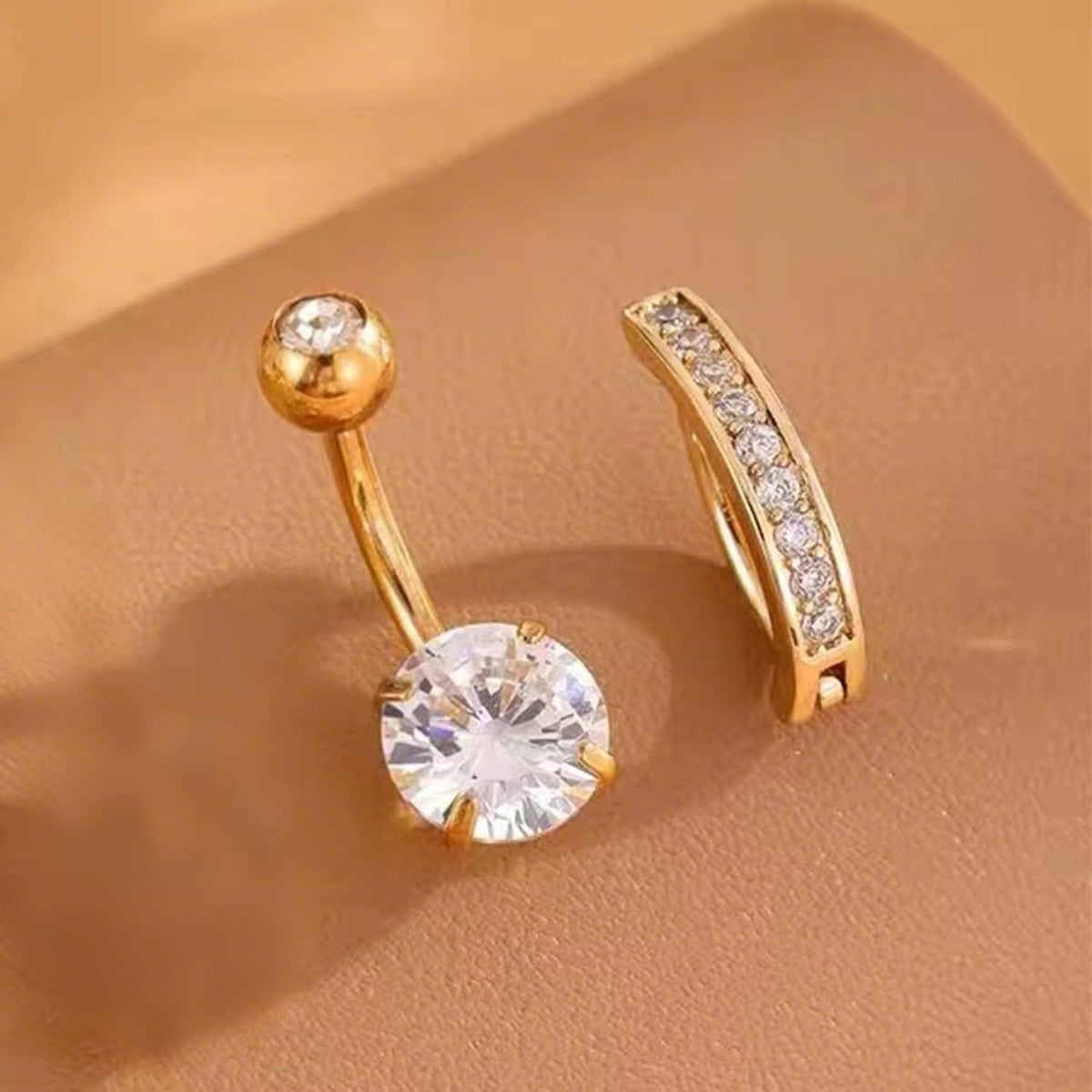 Bauchnabelpiercing Set 8 Stück Chirurgenstahl mit Zirkonia Herz Schmetterling